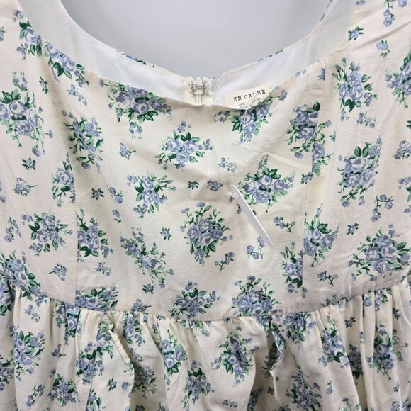 En Creme Cream Blue Floral Hi-Low Dress Size Large - Picture 12 of 16